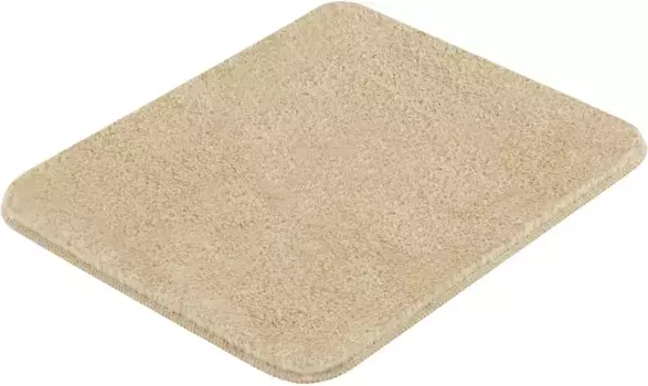 Коврик для ванной Kleine Wolke "Луг", высота 30 мм, с противоскользящим покрытием, подходит для пола с подогревом, коврик для ванной, однотонный прямоугольный (70х120 см), цвет bahamabeige