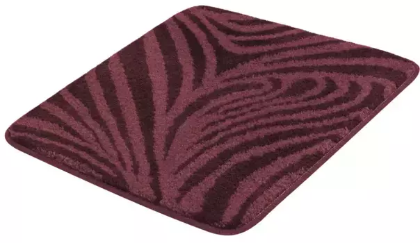 Коврик для ванной Kleine Wolke "Maine", высота 15 мм, нескользящее покрытие, подходит для пола с подогревом, коврик для ванной, рисунок тон в тон, можно стирать прямоугольный (55х60 см), цвет lila