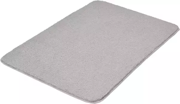 Коврик для ванной Kleine Wolke "Marco", высота 20 мм, нескользящее покрытие, подходит для пола с подогревом, коврик для ванной, однотонный прямоугольный (60х90 см), цвет silbergrau
