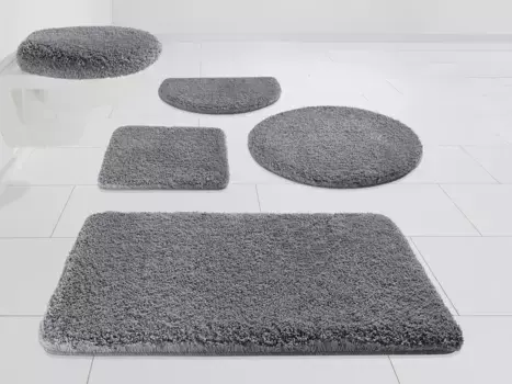 Коврик для ванной Kleine Wolke "Mellow", высота 40 мм, с противоскользящим покрытием, быстросохнущий, коврик для ванной, однотонный, в наличии прямоугольные и круглые прямоугольный (50х90 см), цвет anthrazit