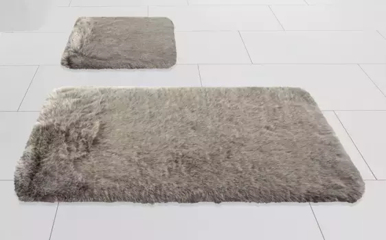 Коврик для ванной Kleine Wolke "Пушистый" круглый ( 80 см), серо-коричневый