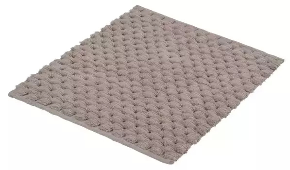 Коврик для ванной Kleine Wolke "Сантьяго", высота 17 мм, нескользящее покрытие, подходит для пола с подогревом прямоугольный (65х115 см), серо-коричневый