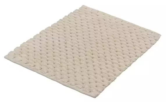 Коврик для ванной Kleine Wolke "Сантьяго", высота 17 мм, нескользящее покрытие, подходит для пола с подогревом прямоугольный (60х90 см), цвет natur