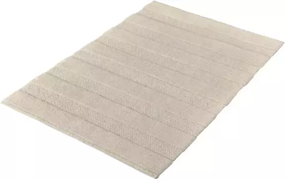 Коврик для ванной Kleine Wolke "Tikka", высота 5 мм, нескользящее покрытие, подходит для пола с подогревом, коврик для ванной, однотонный, в полоску, эффект high-low прямоугольный (60х90 см), цвет natur