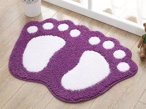 Коврик для ванной комнаты, дверной коврик, коврик для ванной, туалет, ванна, душ, нескользящий коврик, водопоглощающий, прочный моющийся ковер (фиолетовый, 48 см x 67 см) Topchances