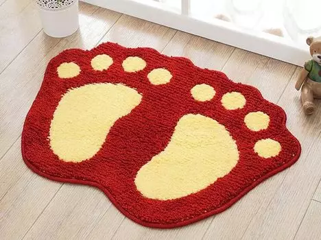 Коврик для ванной комнаты, дверной коврик, коврик для ванной, туалет, ванна, душ, нескользящий коврик, водопоглощающий прочный моющийся ковер (красный, 48 см x 67 см) Topchances