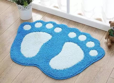 Коврик для ванной комнаты, дверной коврик, коврик для ванной, туалет, ванна, душ, нескользящий коврик, водопоглощающий, моющийся прочный ковер (синий, 58 см x 88 см) Topchances