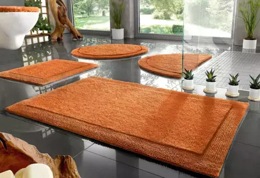 Коврик для ванной комнаты Home Affaire Kapra двусторонний 80 см, цвет terra