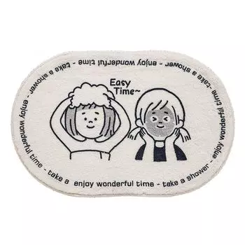 Коврик для ванной комнаты Хорошее поглощение влаги Мультяшный принт Противоскользящий Мягкий контрастный цвет Сухие ноги Дышащий ковер для гостиной Спальня Бытовые вещи-D Stuttg, мультиколор