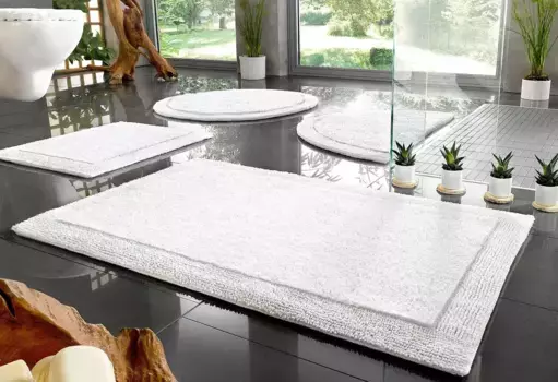 Коврик для ванной комнаты "Капра" для дома Home affaire круглый ( 80 см), белый