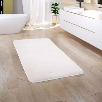 Коврик для ванной комнаты Коврик для ванной Коврик для ванной комнаты Пушистая пена с эффектом памяти 3D Размер 65 x 120 см Paco Home, белый
