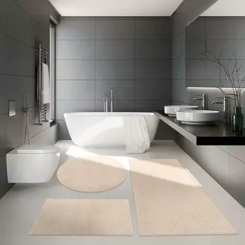 Коврик для ванной комнаты Коврик для ванной с глубоким ворсом Современный мягкий в различных цветах Цвета и размеры Размер 60х100 см TT Home, бежевый