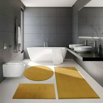 Коврик для ванной комнаты Коврик для ванной с глубоким ворсом Современный мягкий в различных цветах Цвета и размеры Размер 60х100 см TT Home, желтый