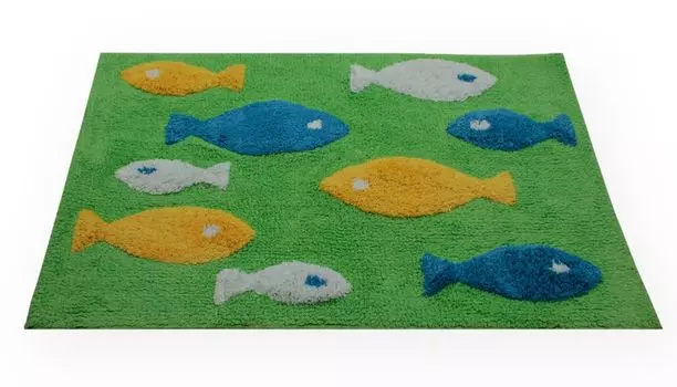 Коврик для ванной комнаты, нескользящий салатовый, 60x120 см, квадратный коврик для ванной с рыбой, коврик для ванной, коврик для ванной, коврик для ванной комнаты Haus und Deko