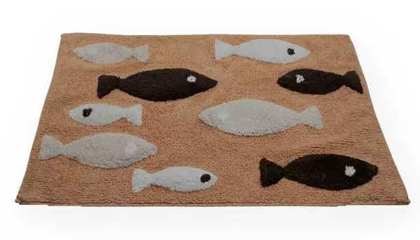 Коврик для ванной комнаты, нескользящий верблюжий цвет, 60x120 см, квадратный коврик для ванной с рыбой, коврик для ванной, коврик для ванной комнаты Haus und Deko