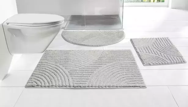 Коврик для ванной комнаты "Ognon" Home affaire прямоугольный (50х90 см), светло-серый