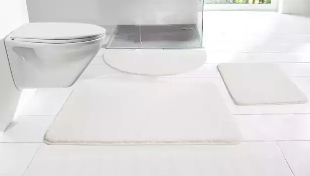 Коврик для ванной комнаты "Regona, коврик для ванной", высота 15 мм, с противоскользящим покрытием Home affaire прямоугольный (80х150 см), цвет creme