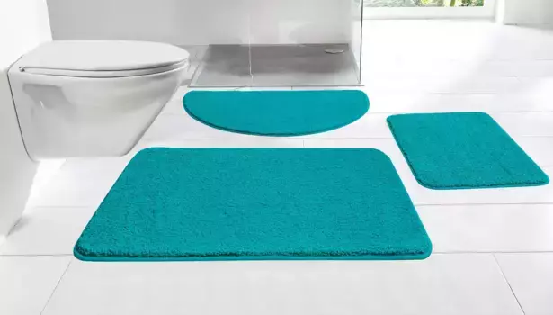 Коврик для ванной комнаты "Regona, коврик для ванной", высота 15 мм, с противоскользящим покрытием Home affaire прямоугольный (40х50 см), цвет petrol