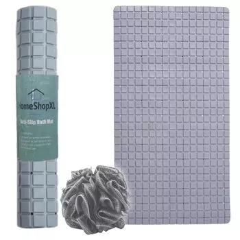 Коврик для ванной Коврик для душа - 70x40см - противоскользящий коврик серый с присоской - противоскользящий коврик для ванной или душа HomeShopXL