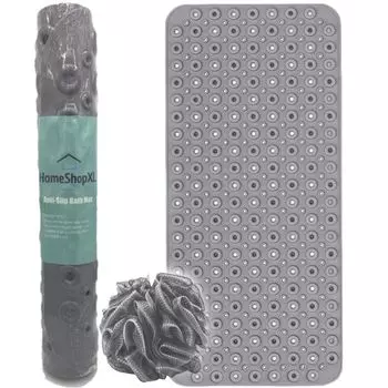 Коврик для ванной Коврик для душа - 88x40см - противоскользящий коврик серый с присоской - противоскользящий коврик для ванной или душа HomeShopXL