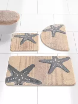 Коврик для ванной Little Cloud Kleine Wolke прямоугольный (60х100 см), бежево-серый