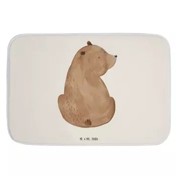 Коврик для ванной «Мистер и миссис Панда», медведь смотрит через плечо — белый — подарок, медведи, коврик для ванной, самоуважение, мировоззрение, плюшевый мишка, коврик для душа, коврик для ванной, коврик для душа Mr. & Mrs. Panda