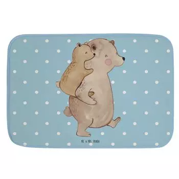 Коврик для ванной «Мистер и миссис Панда» Папа Медведь — синяя пастель — подарок, отец, коврик для ванной, День отца, дедушка, коврик для душа, День матери, коврик для ванной, коврик для ванной, папа, папа Mr. & Mrs. Panda, белый