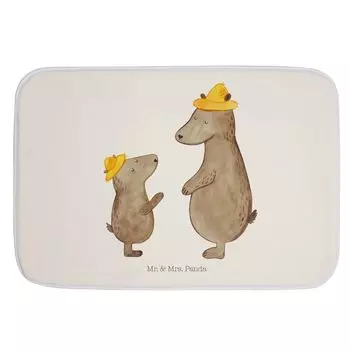 Коврик для ванной «Мистер и миссис Панда» с мишками и шляпой — белый — подарок, День отца, сыновья, семья, мама, коврик для ванной, сын, дедушка, папа, папа, коврик для ванной, сестра, коврик для душа Mr. & Mrs. Panda