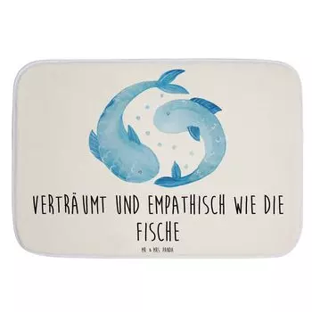 Коврик для ванной «Мистер и миссис Панда», знак зодиака Рыбы — белый — подарок, астрология, день рождения в феврале, знак зодиака, подарок в феврале, Асцендент, коврик для ванной, коврик для ванной Mr. & Mrs. Panda