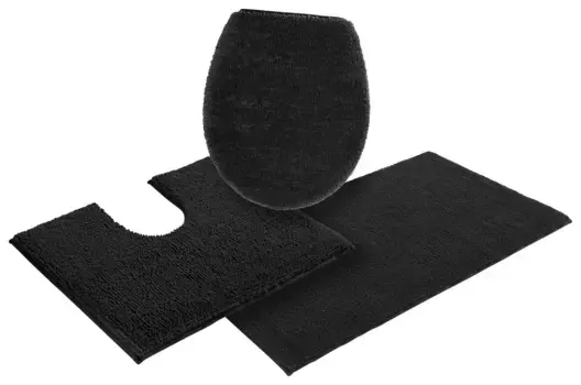 Коврик для ванной "мой дом" Vanessa " My home 3 шт. Отдельностоящий туалетный гарнитур, черный