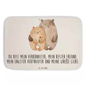 Коврик для ванной Mr. & Mrs. Panda Bears Love - Белый - Подарок, Объятие, Коврик для ванной, Друг, Коврик для ванной, Медведь, Коврик для душа, Доказательство любви, Коврик для душа, Раздавить