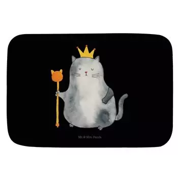 Коврик для ванной Mr. & Mrs. Panda Cat King - черный - подарок, королева, коврик для ванной, корона, любитель кошек, коврик для ванной, коврик для душа, переезд, товары для любителей кошек, белый