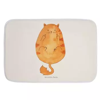 Коврик для ванной Mr. & Mrs. Panda Cat Early Bird — белый — подарок, сувениры для кошек, средний палец, коврик для ванной, украшения для кошек, забавные товары для любителей кошек, коты, кошки