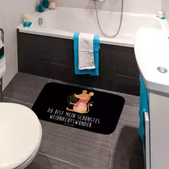 Коврик для ванной Mr. & Mrs. Panda, черный