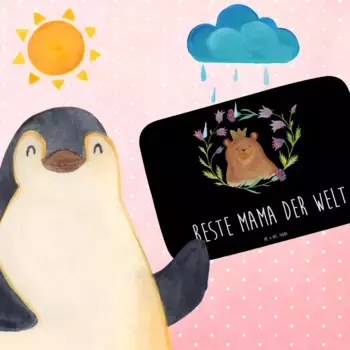 Коврик для ванной Mr. & Mrs. Panda, черный