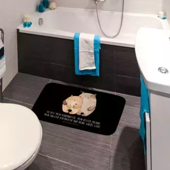 Коврик для ванной Mr. & Mrs. Panda, черный