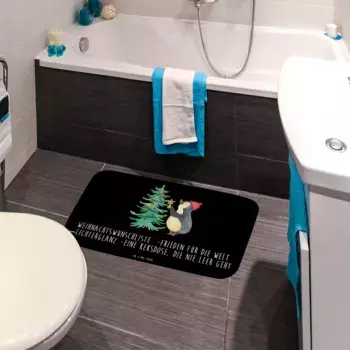 Коврик для ванной Mr. & Mrs. Panda, черный