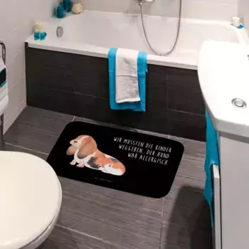 Коврик для ванной Mr. & Mrs. Panda, черный