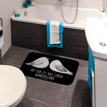 Коврик для ванной Mr. & Mrs. Panda, черный