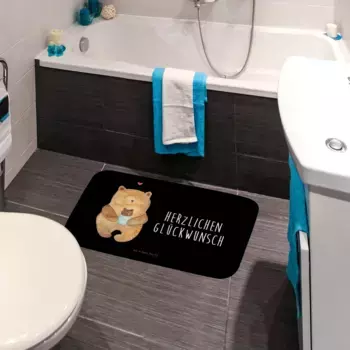 Коврик для ванной Mr. & Mrs. Panda, черный