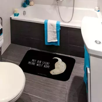 Коврик для ванной Mr. & Mrs. Panda, черный