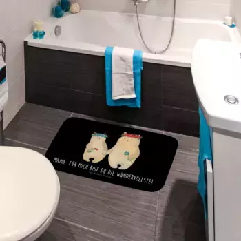 Коврик для ванной Mr. & Mrs. Panda, черный