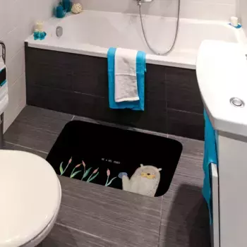 Коврик для ванной Mr. & Mrs. Panda, черный