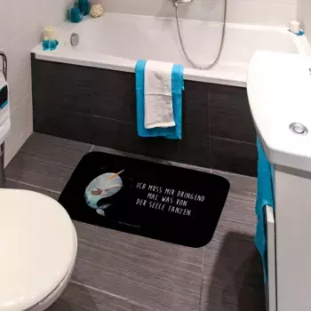 Коврик для ванной Mr. & Mrs. Panda, черный