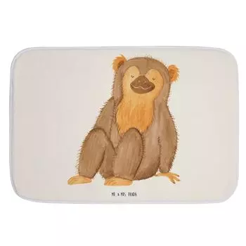 Коврик для ванной Mr. & Mrs. Panda Monkey - Белый - Подарок, Коврик для душа, Дикие животные, Мотивация, Африка, Коврик для душа, Коврик для душа, Коврик для ванной, Самооценка, Любовь к себе