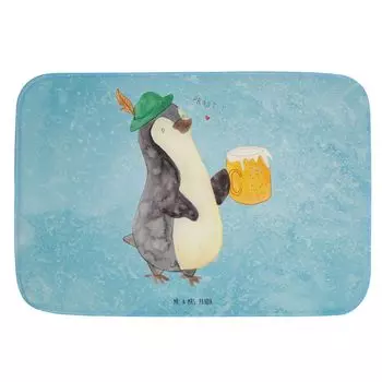 Коврик для ванной Mr. & Mrs. Panda Penguin Beer - Ice Blue - Подарок, Коврик для ванной, После работы, Коврик для ванной, Коврик для ванной, Коврик для ванной, Октоберфест, Пингвины, Пингвины, белый