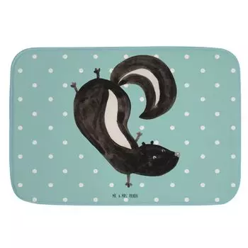 Коврик для ванной Mr. & Mrs. Panda, подставка для рук скунса — бирюзовая пастель — подарок, дикое животное, коврик для ванной, коврик для ванной, коврик для ванной, детская площадка, скунс, коврик для душа, белый