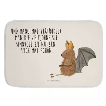 Коврик для ванной Mr. & Mrs. Panda Сидящая летучая мышь - Белый - Подарок, Летучие мыши, Мотивация, Животные мотивы, Смешные высказывания, Коврик для душа, Расслабьтесь, Коврик для ванной, Животные