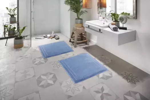 Коврик для ванной My home "Ники" прямоугольный 60х130 см, синий