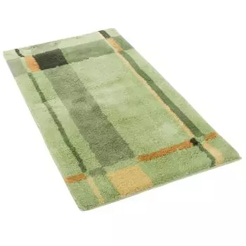 Коврик для ванной Pacific Bonaire с зеленой каймой, размер: 55x55 см. Коврик для унитаза с вырезом, зеленый